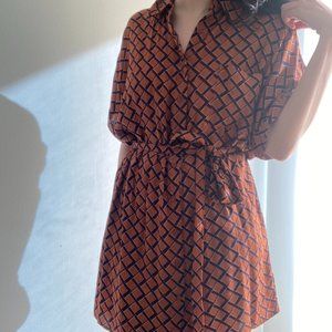 Forever 21 Tie-front burnt orange shirt dress